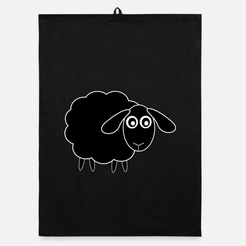 schwarzes Schaf Schäfchen Organic Geschirrtuch