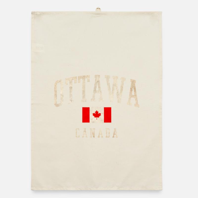 Ottawa Canada Flag Design Organic dish towel