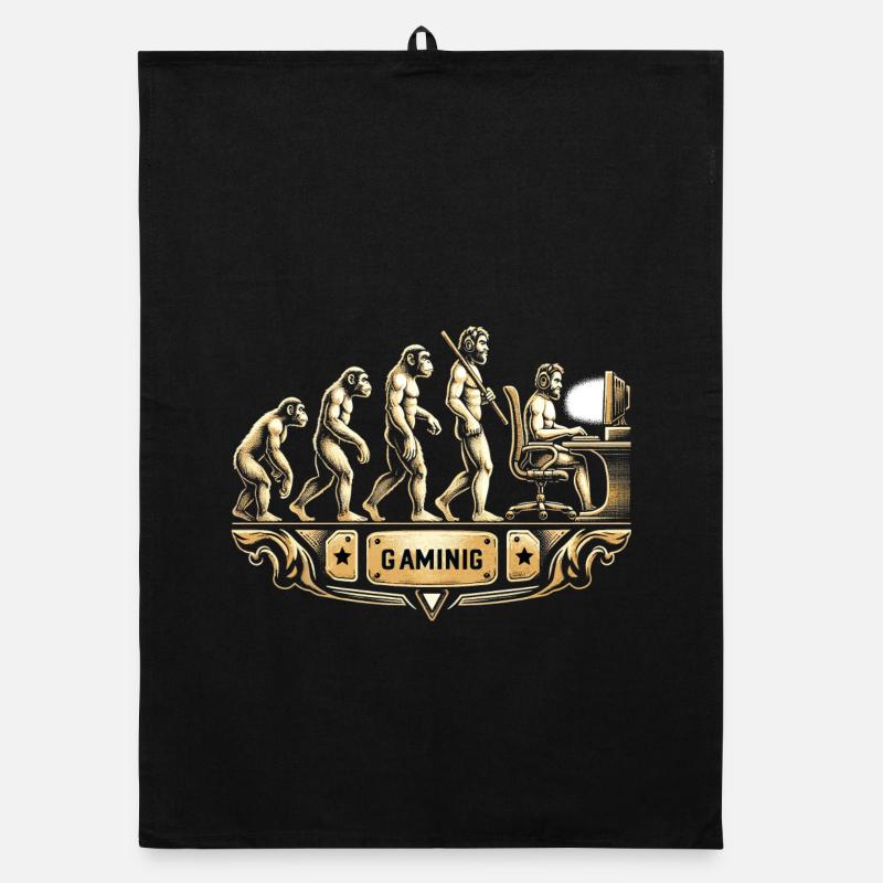 Evolution of Gaming Retro Organic Geschirrtuch