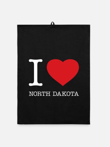 I LOVE NORTH DAKOTA - Organic dish towel - black - Front
