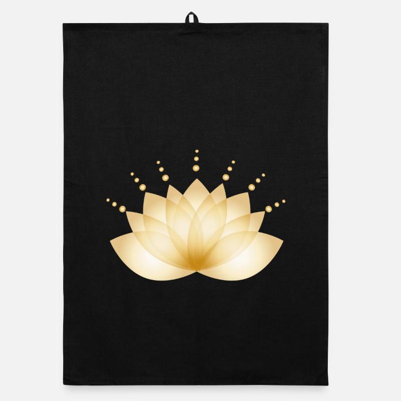 Goldene Blüte transparent stilisiert Organic Geschirrtuch