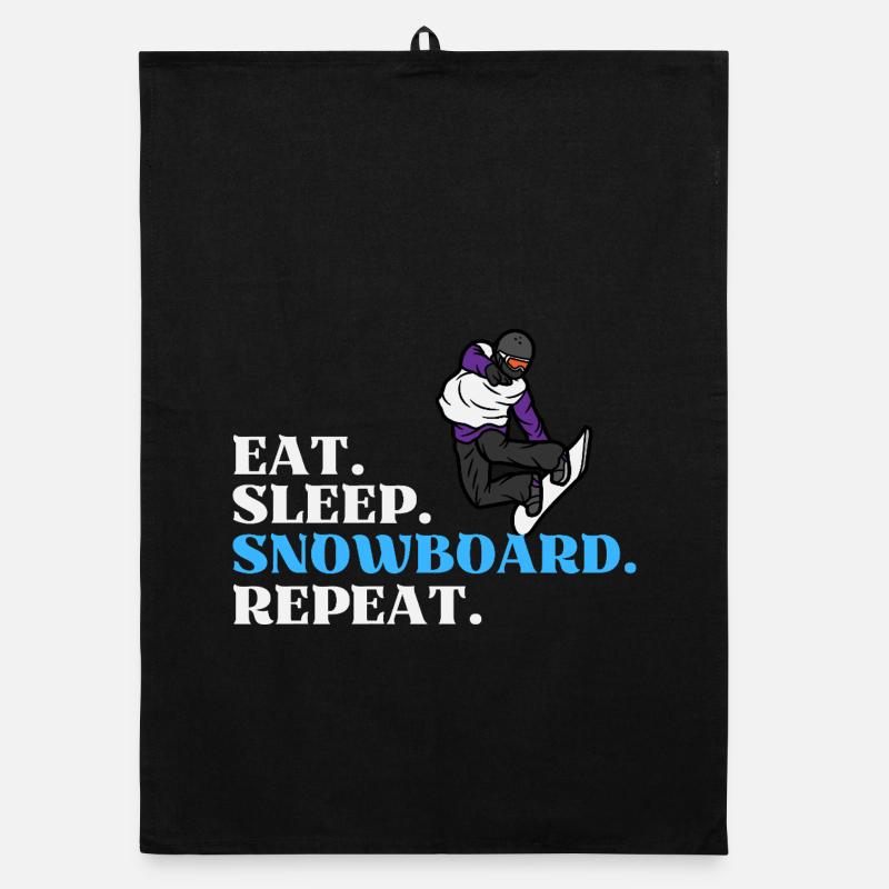 Eat Sleep Snowboard Repeat Organic Geschirrtuch