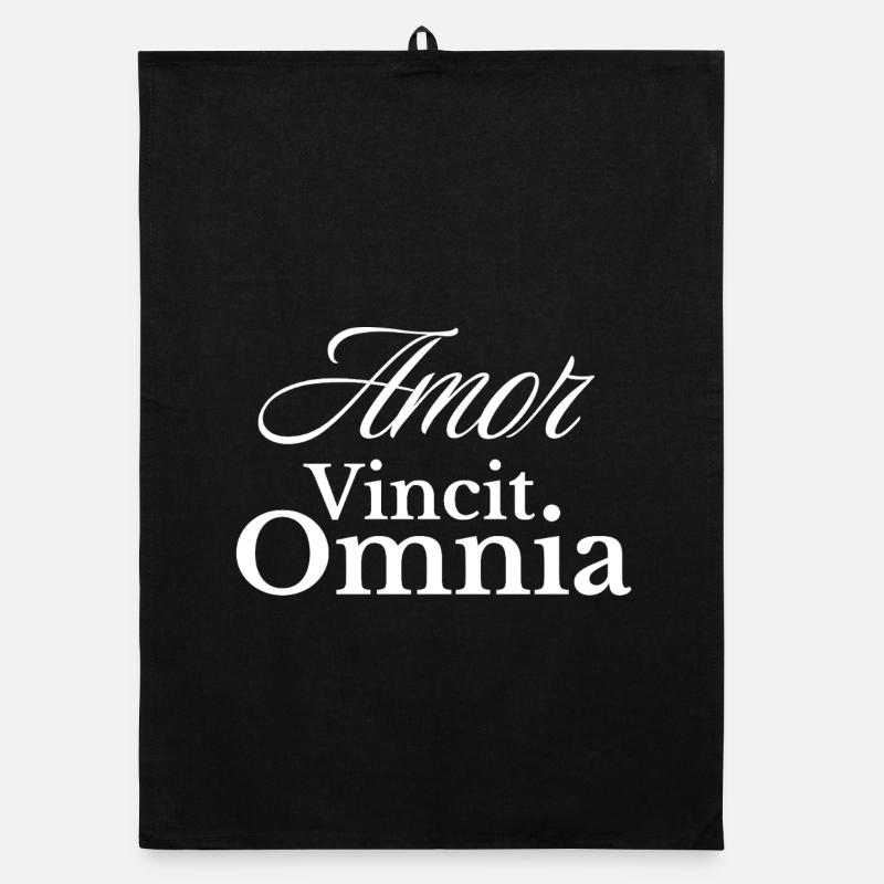 Amor Vincit Omnia Skript Organic Geschirrtuch