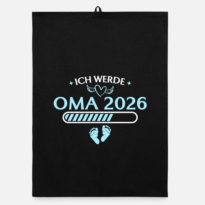 Ich werde Oma 2026 Schwangerschaft ankündigen Organic Geschirrtuch