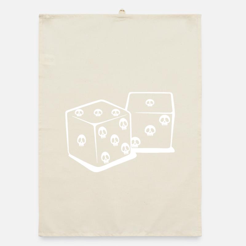 Playing with dice (white) Organic dish towel