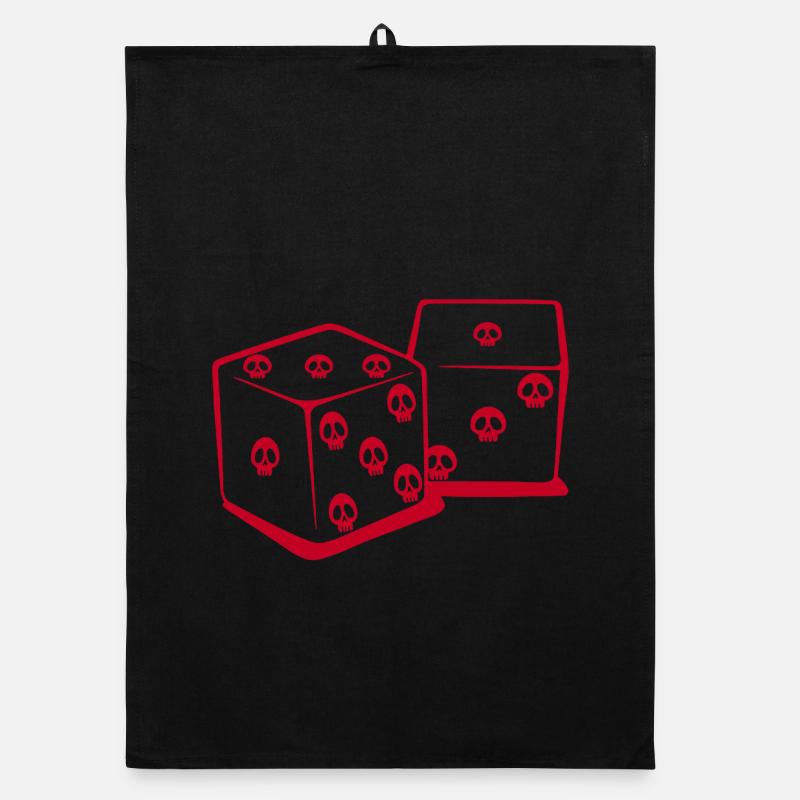 Playing with dice (red) Organic dish towel