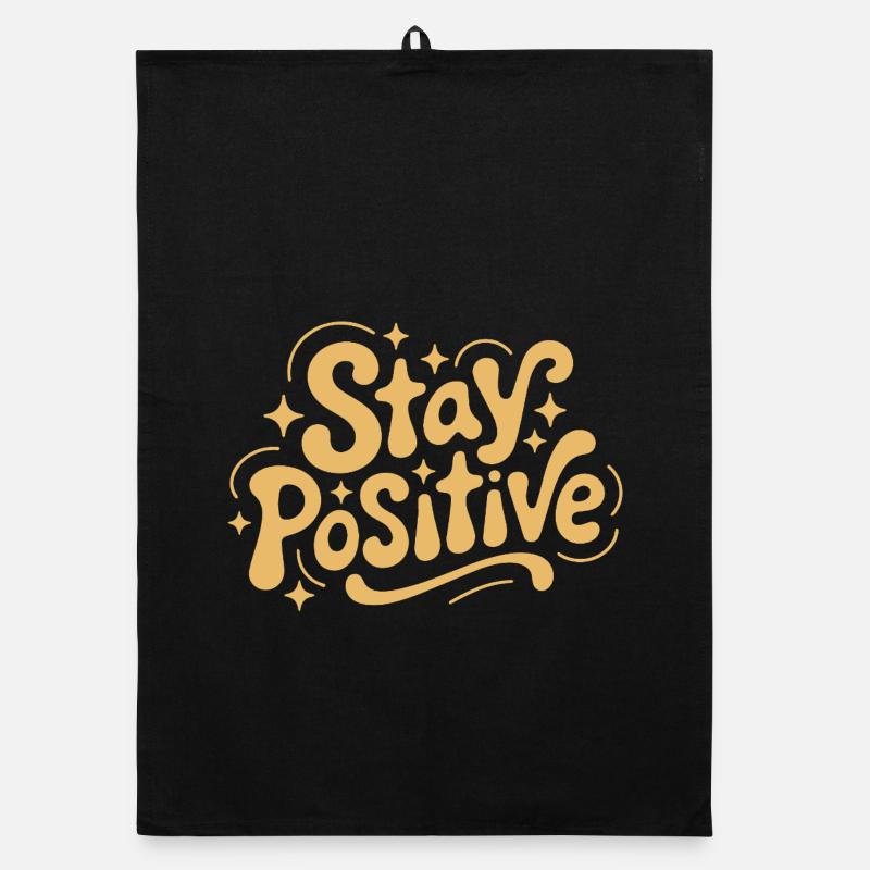 Reste positif, Retro Doodle Torchon bio