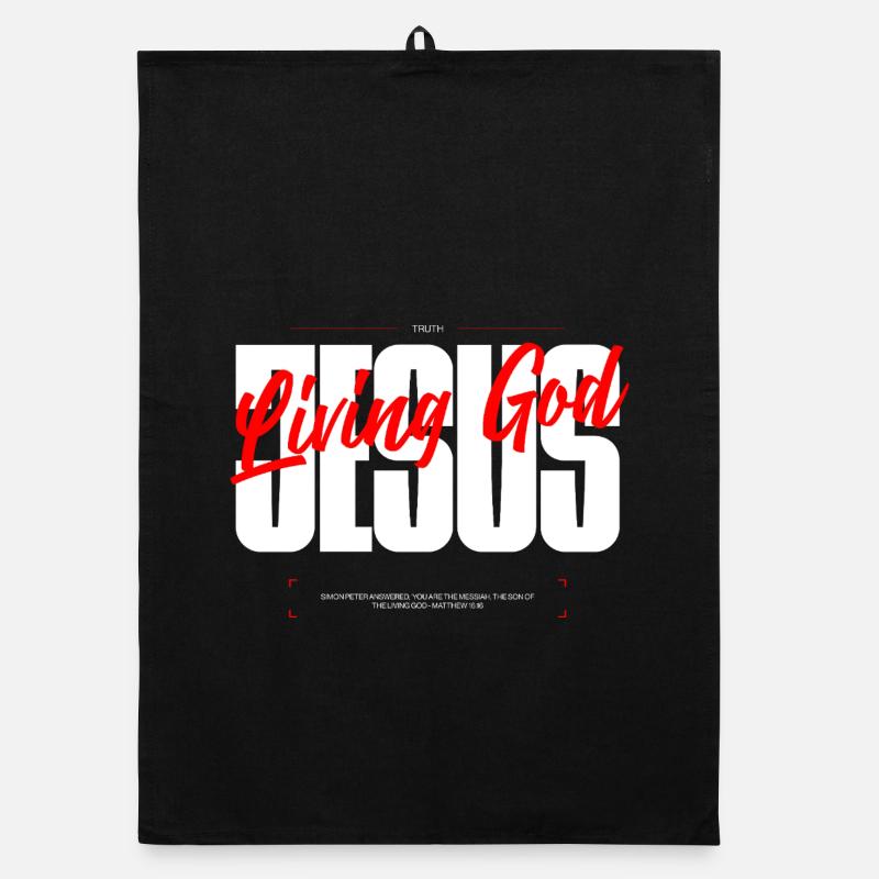 Typographie du Dieu vivant Tee - Torchon bio - noir