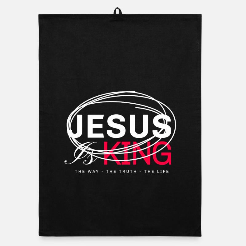 Jesus King Bold Typography Organic dish towel