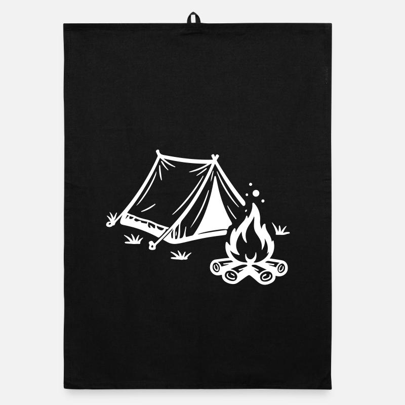 Tent Campfire Camping Organic dish towel