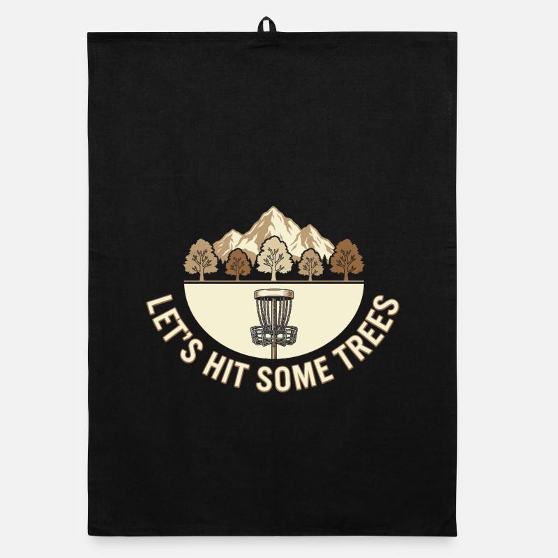 Let's Hit Some Trees – Disc Golf Vintage Design Organic Geschirrtuch