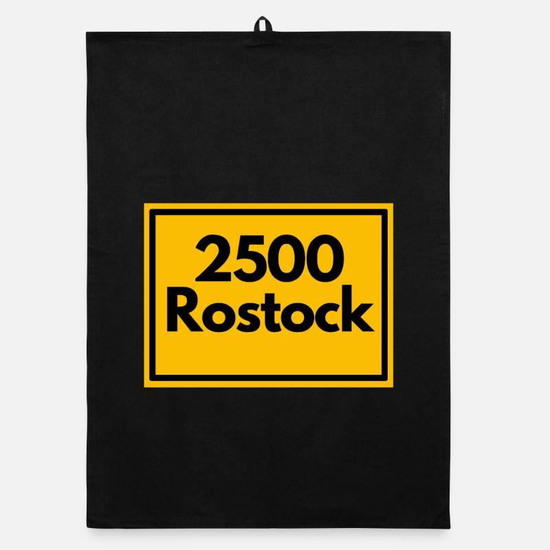 CAP RÉTRO 2500 ROSTOCK, STYLE DDR, CODE POSTAL Torchon bio