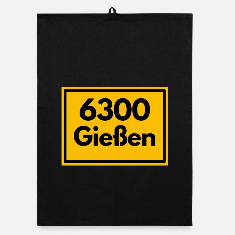 ALTE POSTLEITZAHL PLZ RETRO 6300 GIESSEN  Organic Geschirrtuch