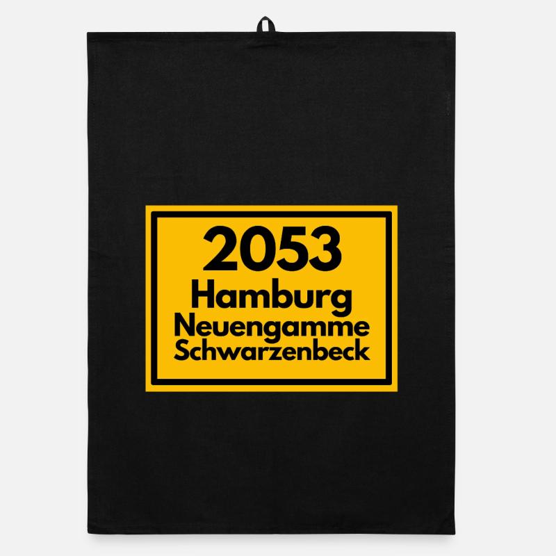OLD POSTCODE POSTCODE 2053 HAMBURG NEUENGAMME ELBE Organic dish towel