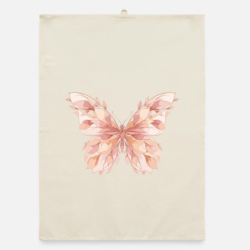 Pastel Wings Butterfly Pattern Organic dish towel