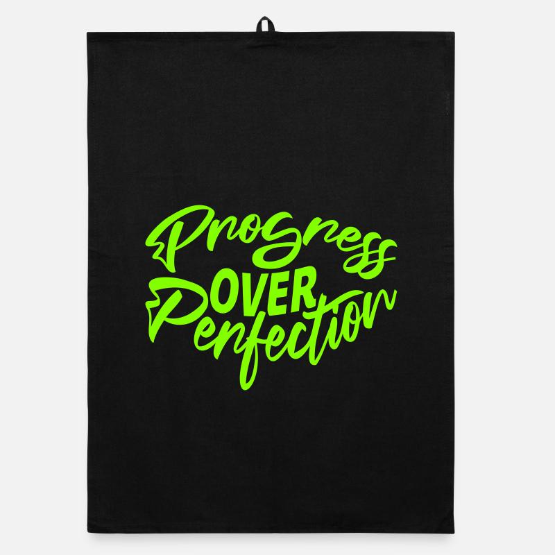 Le progrès au-dessus de la perfection Motivation Mentalité Torchon bio