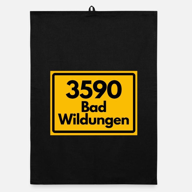 OLD POSTCODE POSTCODE RETRO 3590 BAD WILDUNGEN Organic dish towel