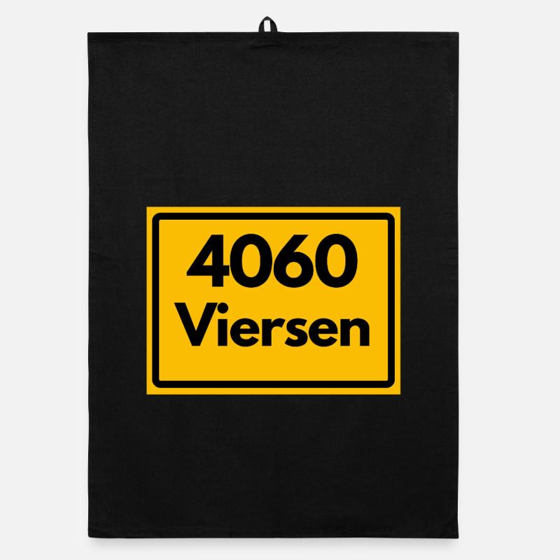 OLD POSTCODE POSTCODE RETRO 4060 VIERSEN - Organic dish towel - black