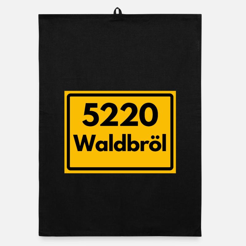 ALTE POSTLEITZAHL PLZ RETRO  5220 WALDBRÖL - Organic Geschirrtuch - Schwarz