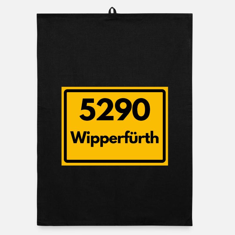 ALTE POSTLEITZAHL PLZ RETRO 5290 WIPPERFÜRTH Organic Geschirrtuch