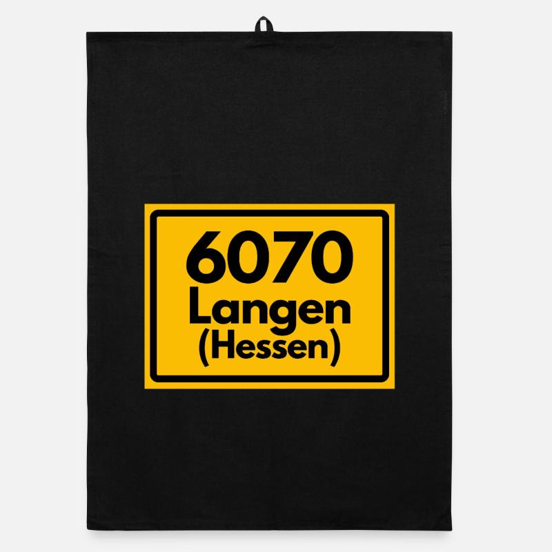 ALTE POSTLEITZAHL PLZ RETRO 6070 LANGEN (HESSEN) Organic Geschirrtuch