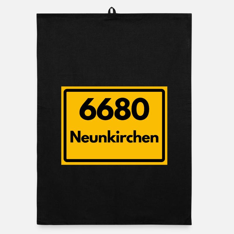 ALTE POSTLEITZAHL PLZ RETRO 6680 NEUNKIRCHEN SAAR Organic Geschirrtuch