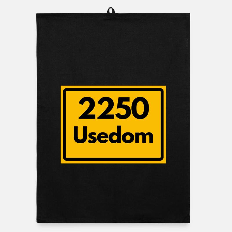 OLD POSTCODE POSTCODE RETRO 2250 USEDOM HEIMAT Organic dish towel