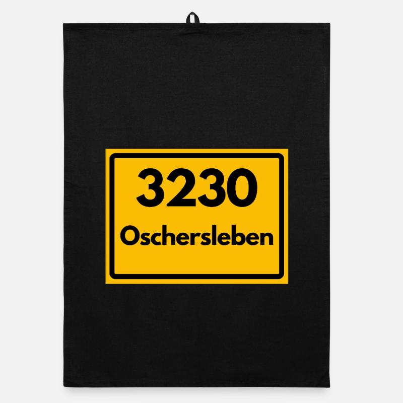 ALTE POSTLEITZAHL PLZ RETRO 3230 OSCHERSLEBEN Organic Geschirrtuch