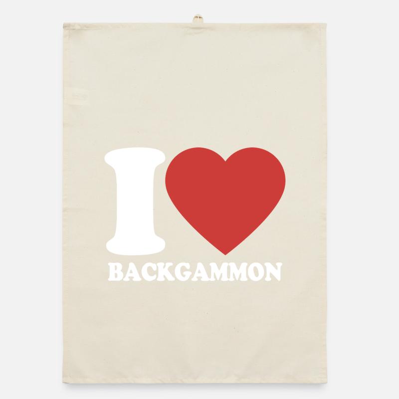 I love Backgammon | Board Game | Gift Organic dish towel