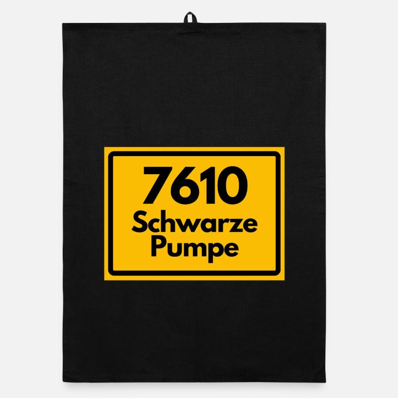 ALTE POSTLEITZAHL PLZ, 7610 SCHWARZE PUMPE Organic Geschirrtuch