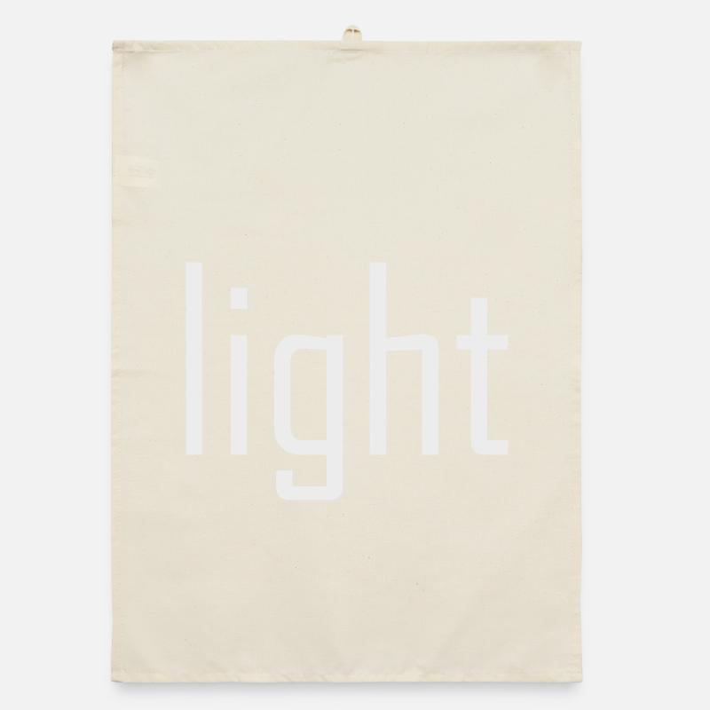 Hell Leicht Licht - typografie auf Schwarz Sonne Organic Geschirrtuch