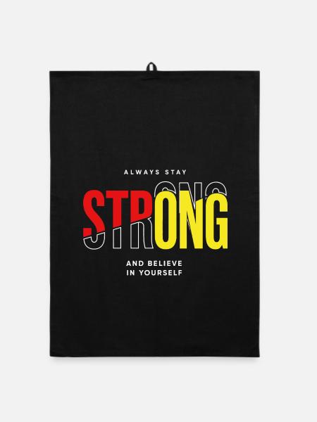 Stay Strong Typo with Confidence - Organic dish towel - black - Front