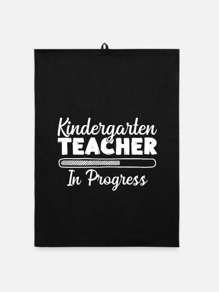 Preschool Teacher In Progress Daycare Teacher - Organic Geschirrtuch - Schwarz - Vorne