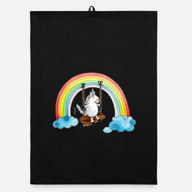 Chalouper Licorne - Torchon bio - noir