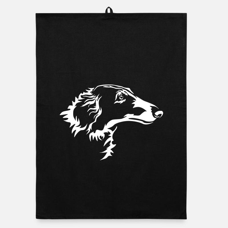 Barsoi Kopf "Black Edition" Organic Geschirrtuch