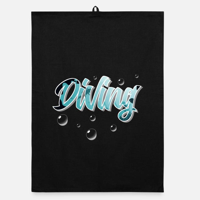 Diving Divers Organic dish towel