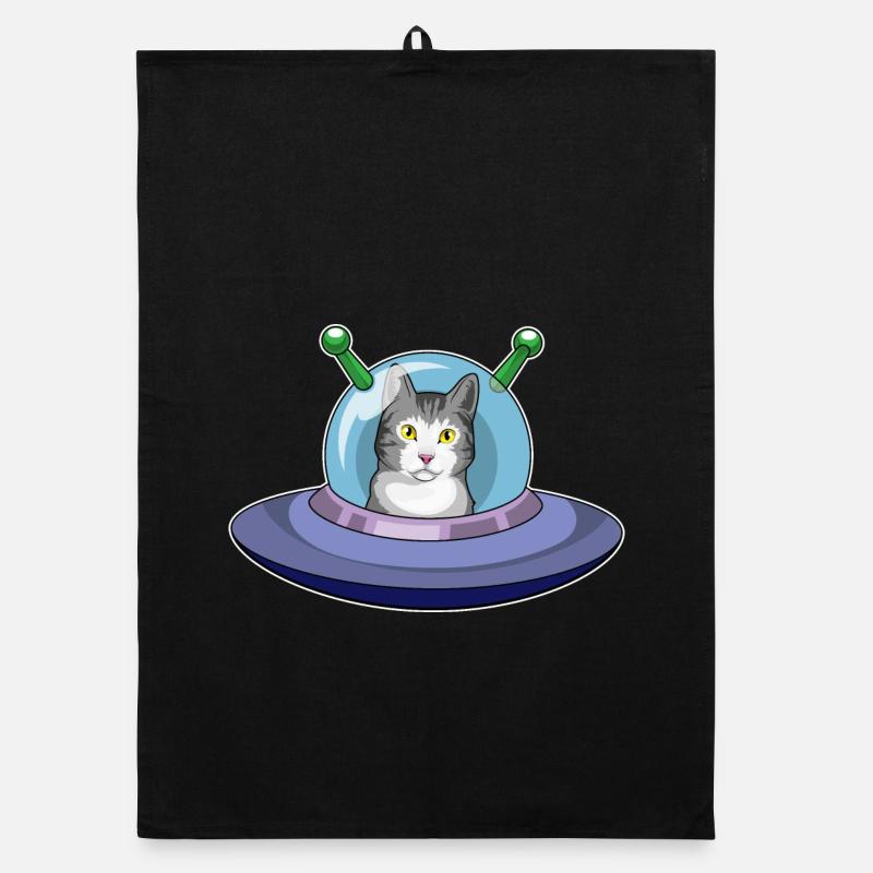 Vaisseau spatial Chat Espace Torchon bio