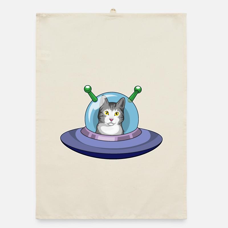 Vaisseau spatial Chat Espace Torchon bio