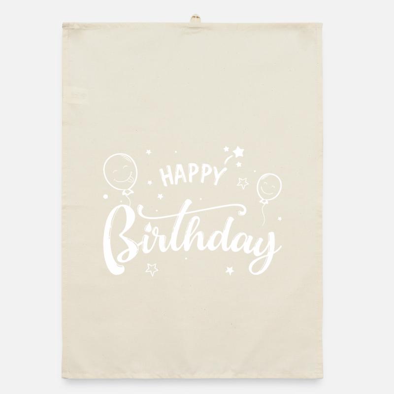 Geburtstags-Luftballons Skript Organic Geschirrtuch