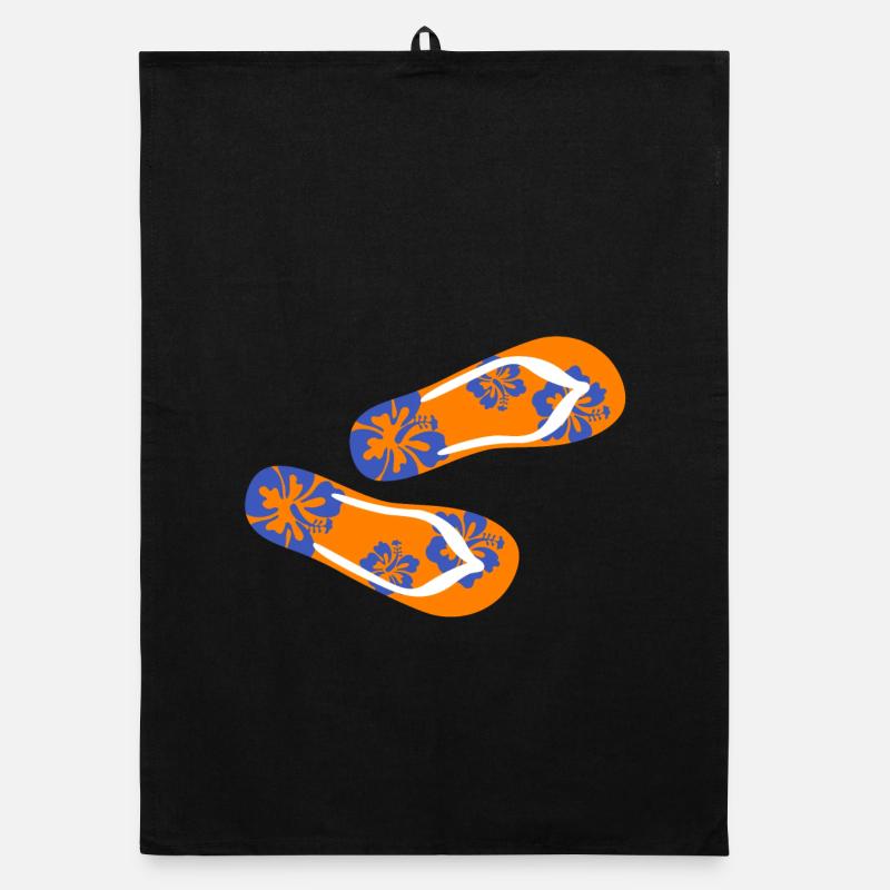 Latschen Hawai Flip Flops Urlaub Sommer Blume Fun Organic Geschirrtuch