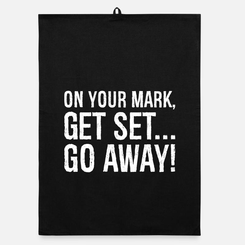 on your mark get set go away - Organic Geschirrtuch - Schwarz
