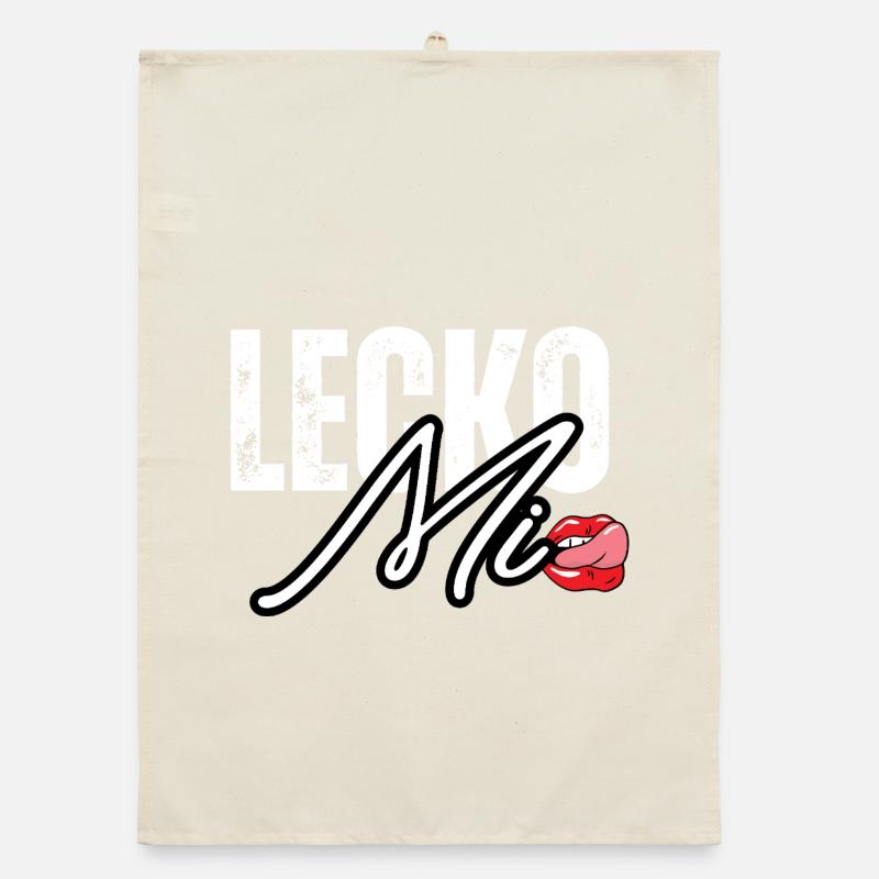 Lederoptik mit Lippenakzent Organic Geschirrtuch