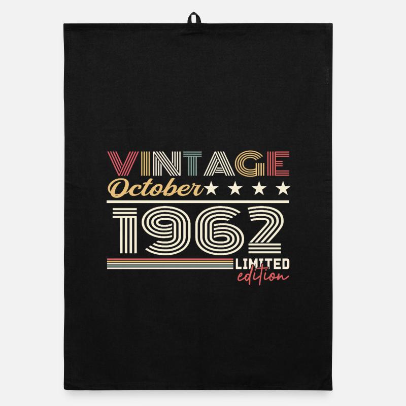 October 1962 Retro Birthday 1962 October 1962 Organic dish towel