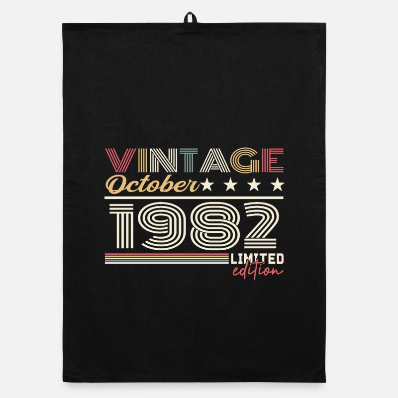 October 1982 Retro Anniversary 1982 October 1982 Organic dish towel
