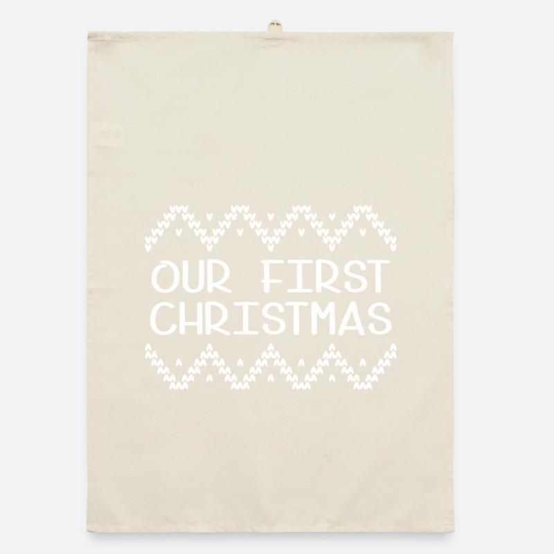 Our First Christmas Organic dish towel