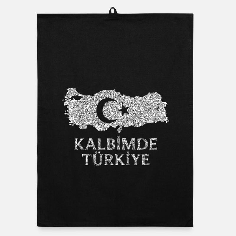 Kalbimde Drapeau de la Turquie Torchon bio
