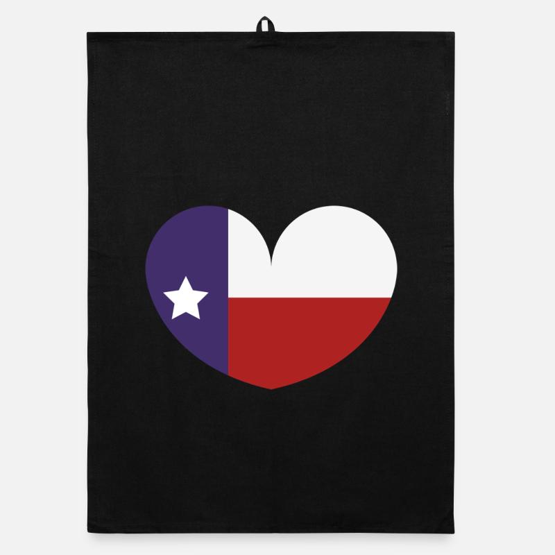 Texas heart flag Organic dish towel