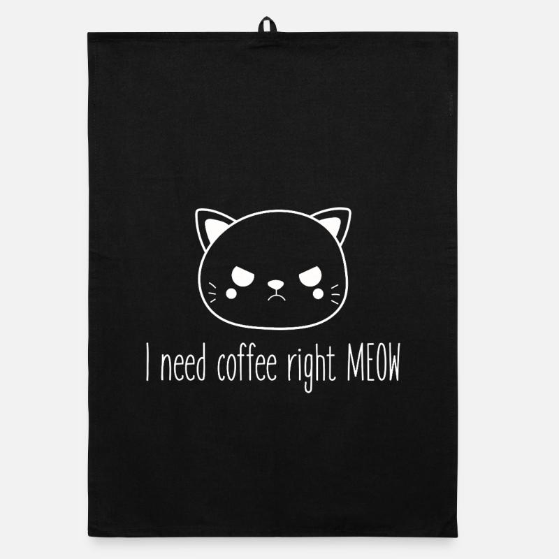 I need coffee right now! Stressed cat Organic dish towel