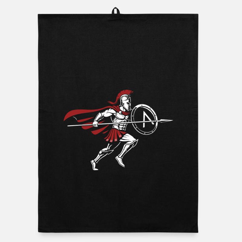 Spartan Warrior Charge Spartan Warrior Mascot Organic dish towel