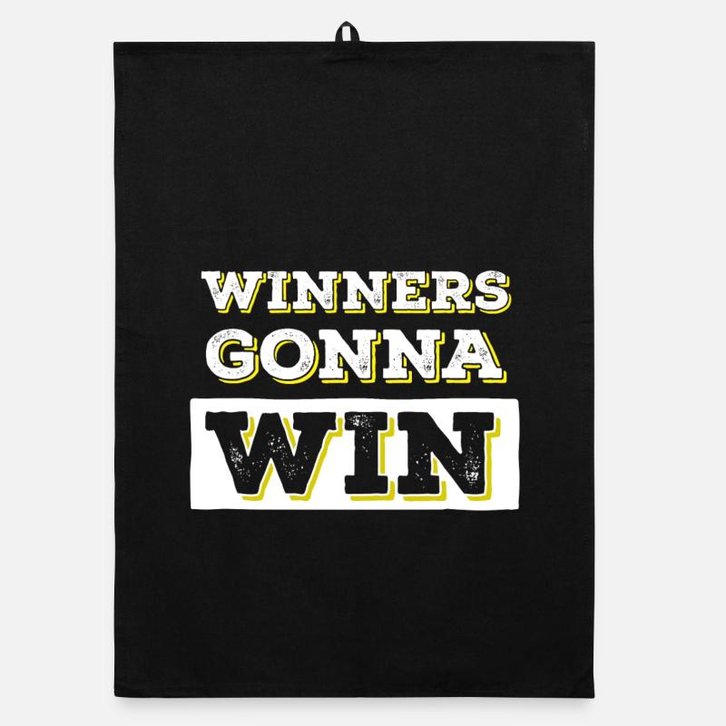 Winners Gonna Win Bold Typography Organic dish towel